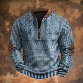 Herren Vintage Strickpullover mit Reissverschluss, Dirk