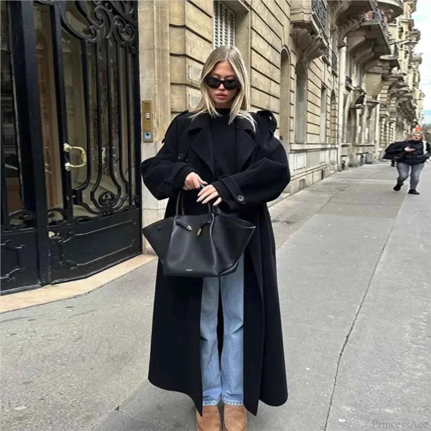 Oversize Doppelte Knopf Mäntel mit Gürtel für einen eleganten und bequemen Stil