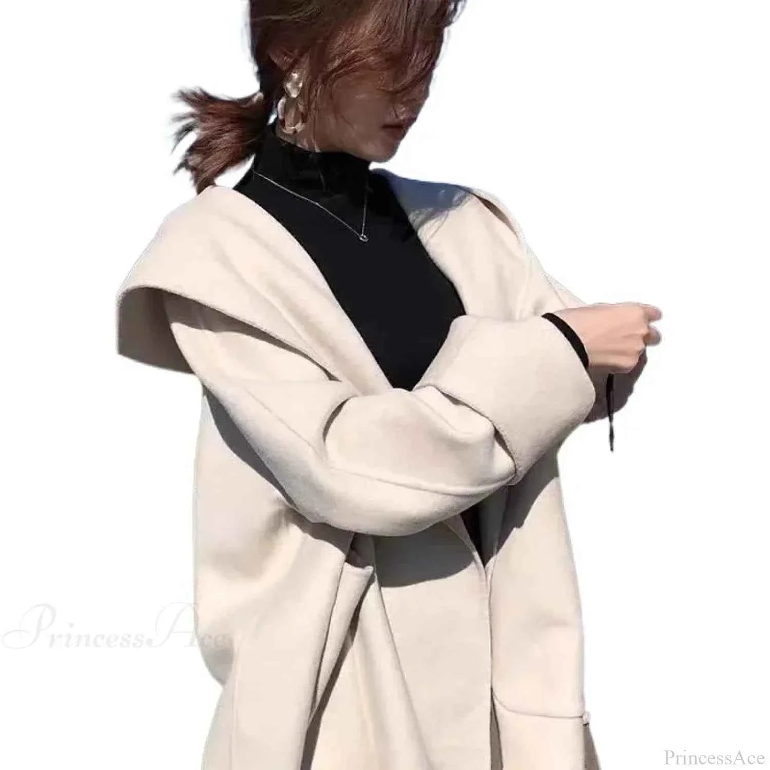 Doppelseitiger gemütlicher Wollmantel für warme Bequemlichkeit