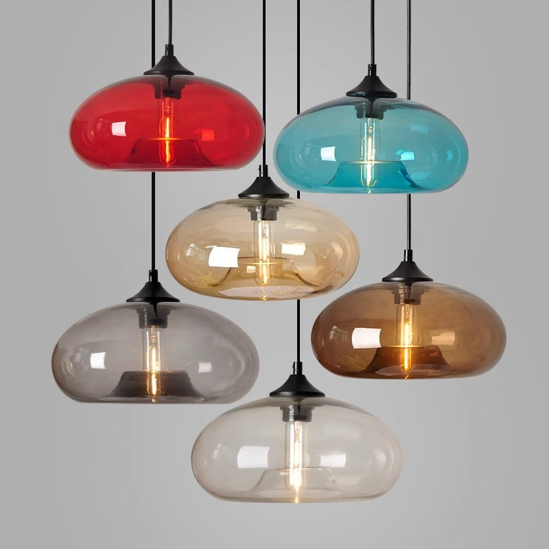 Tristara - Einzigartige Vintage-Hängelampe mit buntem Glasdesign