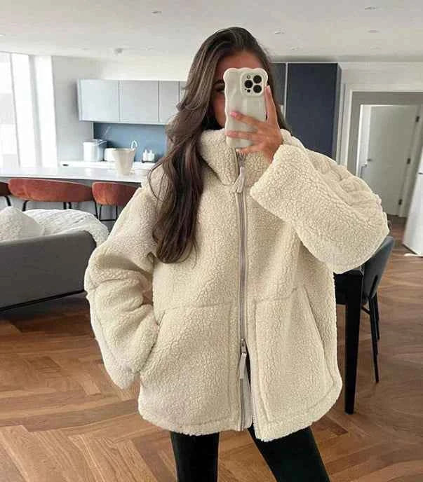 Jacky – Ultra-Softes Plüsch-Teddy-Fleece-Jacke im Oversized-Schnitt