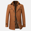 Eleganter Herren Trenchcoat aus Wolle mit Doppelkragen & Reißverschluss