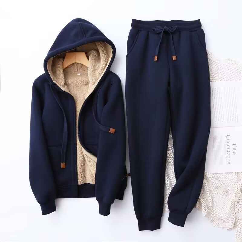 Kaitlyn Damen Winter Kapuzenpullover und Jogginghose Anzug
