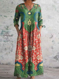 Vintage-Print-Kleid mit Retro-Charme Damen