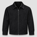 Herren Veloursleder-Optik Kurzjacke mit Umlegekragen