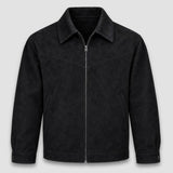 Herren Veloursleder-Optik Kurzjacke mit Umlegekragen