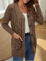 Schicker Damen-V-Ausschnitt-Cardigan für mühelosen Stil
