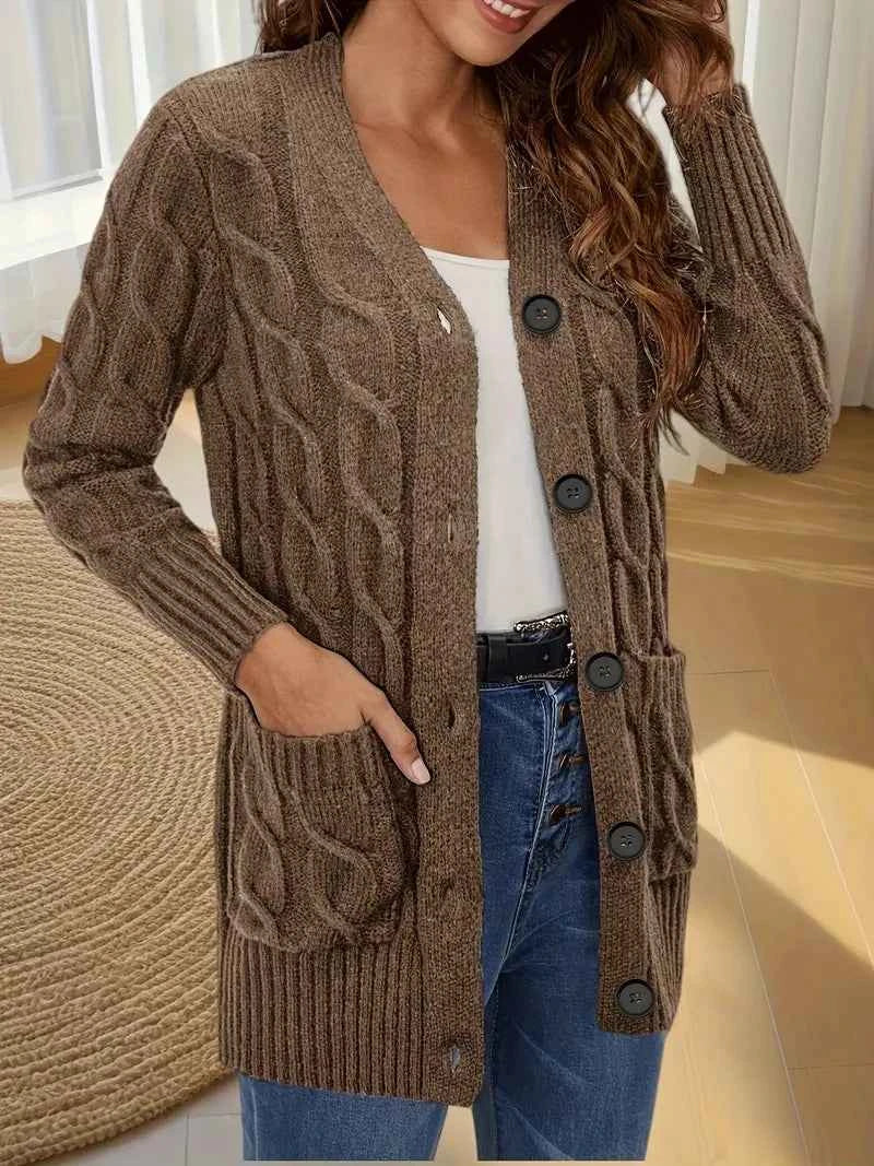Elegant Women's V-Neck Cardigan
