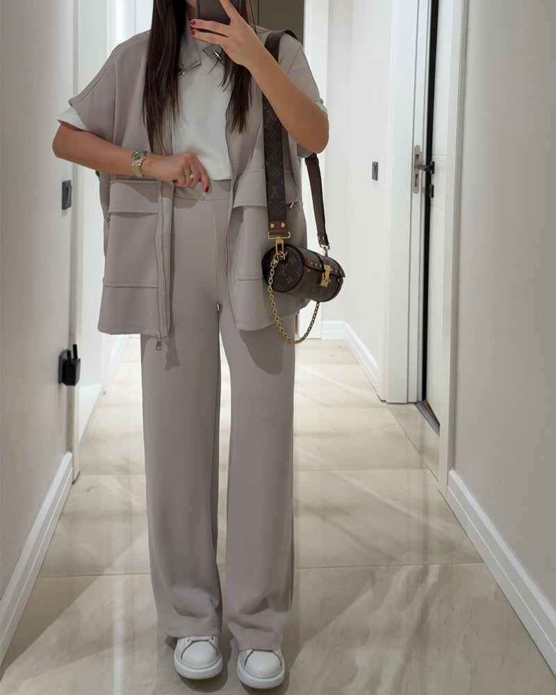 Elegantes Oberteil und Hose mit elastischem Bund