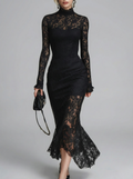 Zeitloses Spitzen-Midikleid Damen