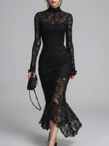 Zeitloses Spitzen-Midikleid Damen