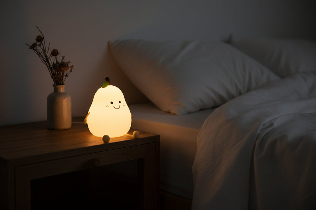 Silikon Birnen-Nachtlicht – Berührungsdimmbare Nachttischlampe