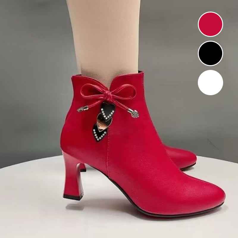 Elegante spitze Ankle-Boots mit stilvoller Schleifenverzierung