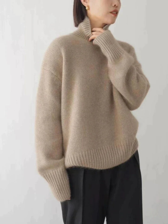 Damen Cashmere Pullover mit Rollkragen
