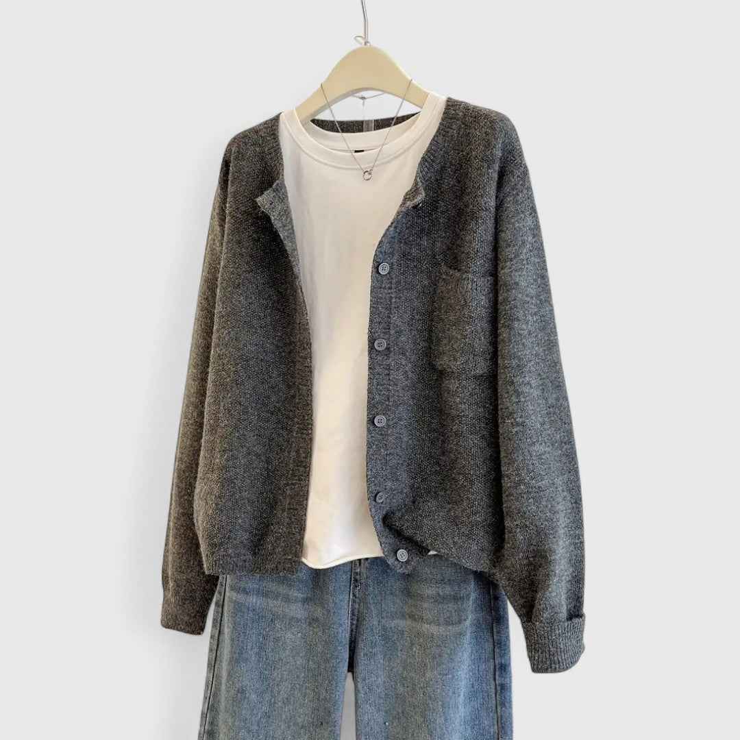 Clara - Eleganter lässiger Cardigan mit Knöpfen