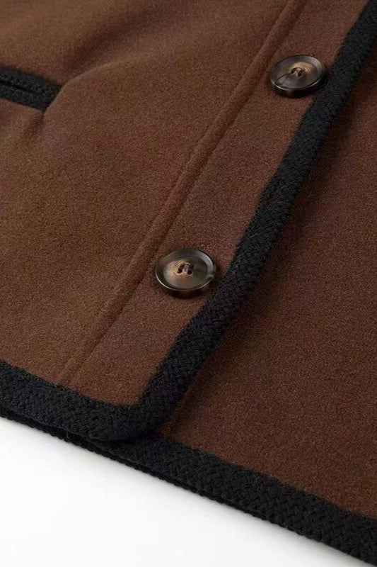 Legergewichtiger Woll-Mischstoff Farbfeldmantel für einen stilvollen und gemütlichen Look