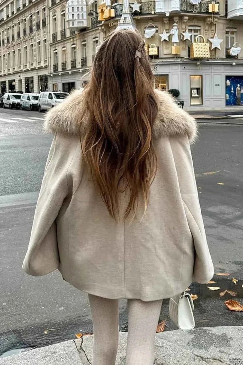 Schicker und gemütlicher Mantel mit Faux-Fell-Kragen Einreihige Jacke für mühelose Eleganz