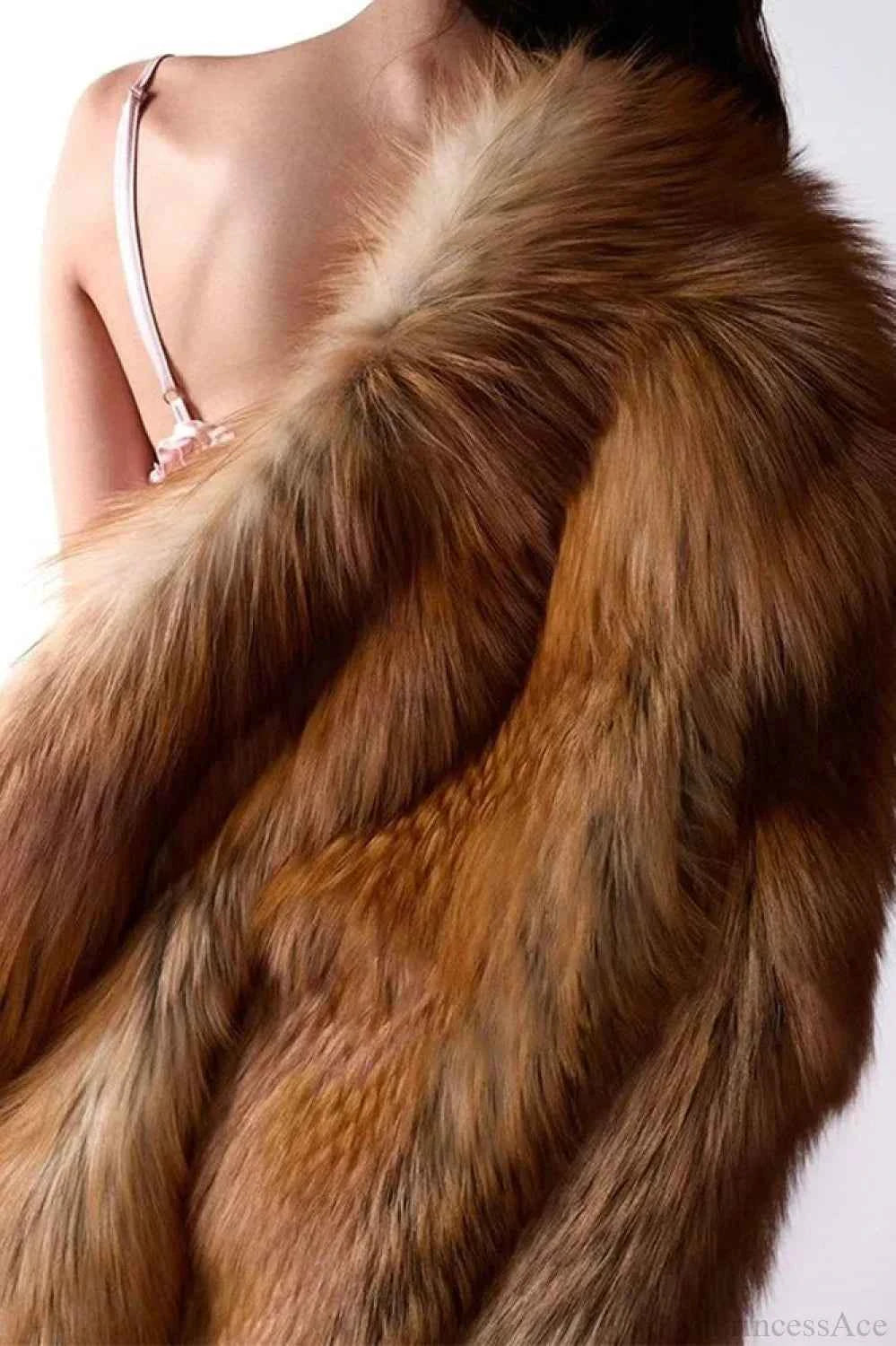 Elegantes langärmeliges Kleid aus synthetischem Fell in uni Farbgestaltung