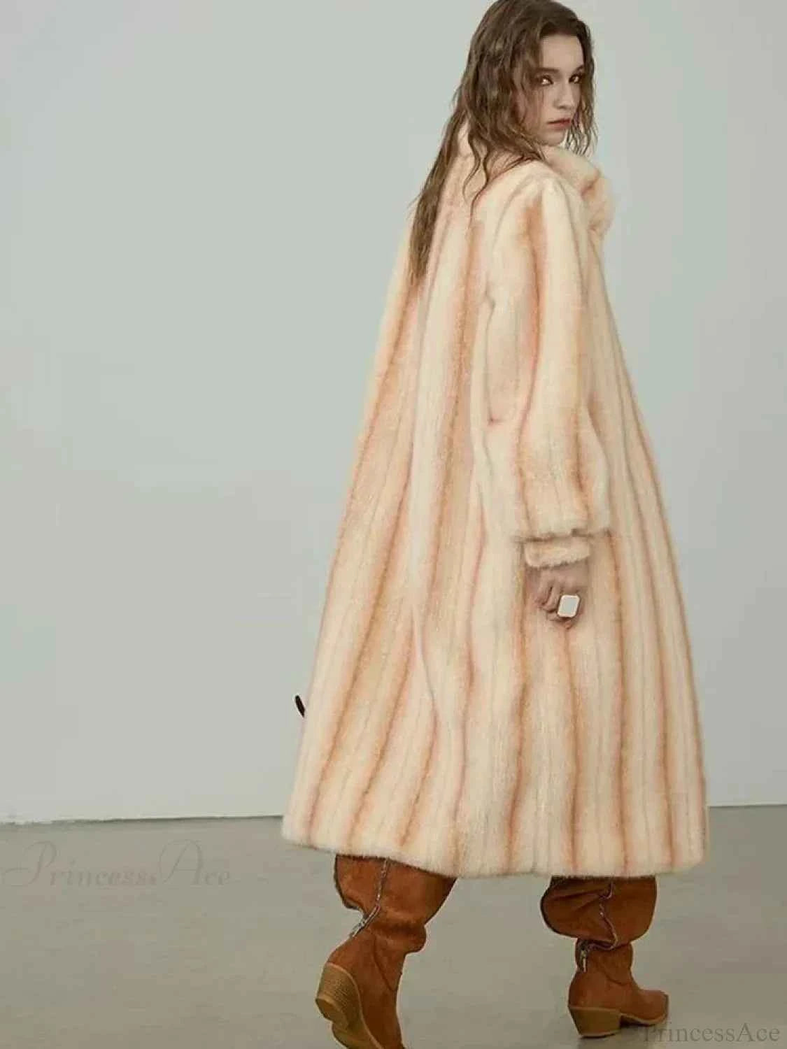 Chic Stehkragen Kunstpelz-Mantel aus Faux-Mink für stilvolle Eleganz