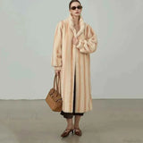 Chic Stehkragen Kunstpelz-Mantel aus Faux-Mink für stilvolle Eleganz