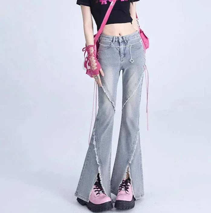 Esmée | Charmante Jeans mit verspielten rosa Fransen für einen frischen Look
