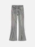 Esmée - Charmante jeans med legende lyserøde frynser for et friskt look