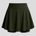Gonna plissettata mini Score da donna oliva, sportiva, skort per tennis, golf e fitness