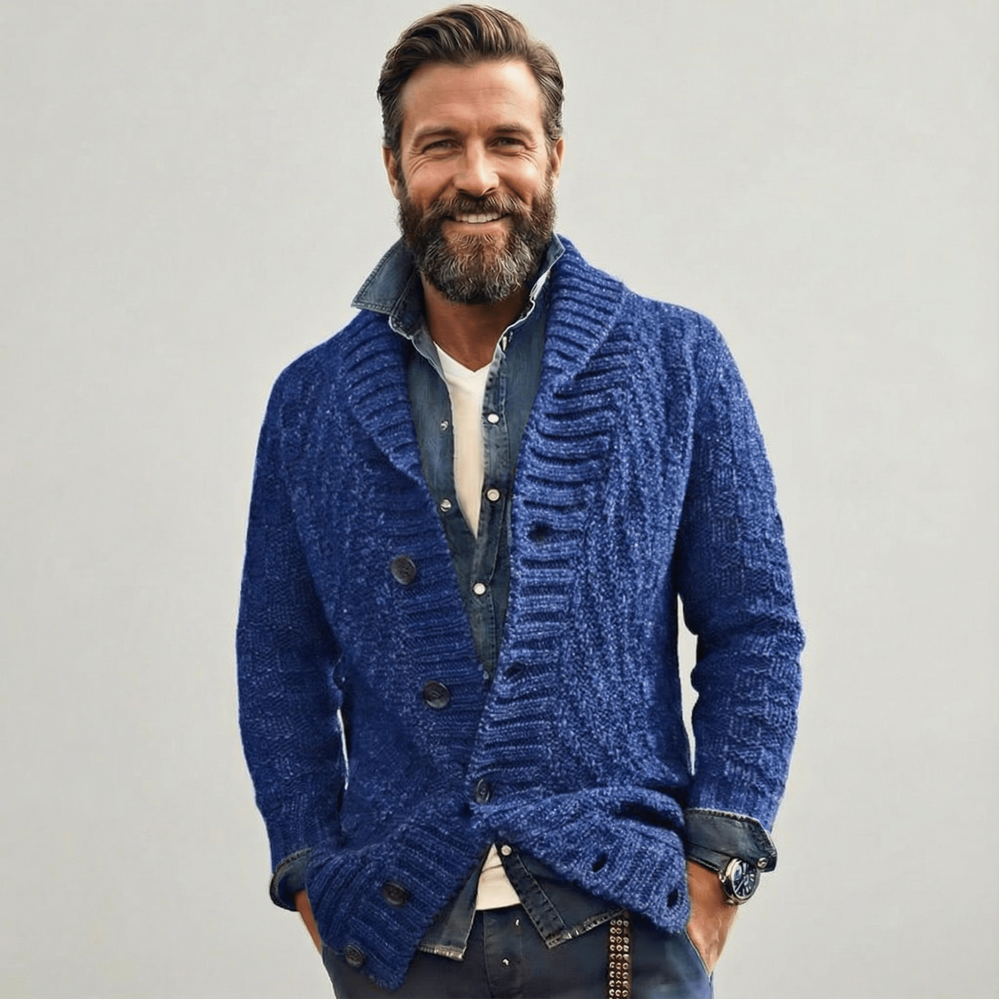Vintage-Revers-Strickcardigan - zeitloser Stil und gemütlicher Tragekomfort