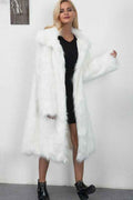 Lang faux-fur mantel i oversized til en elegant og varm look