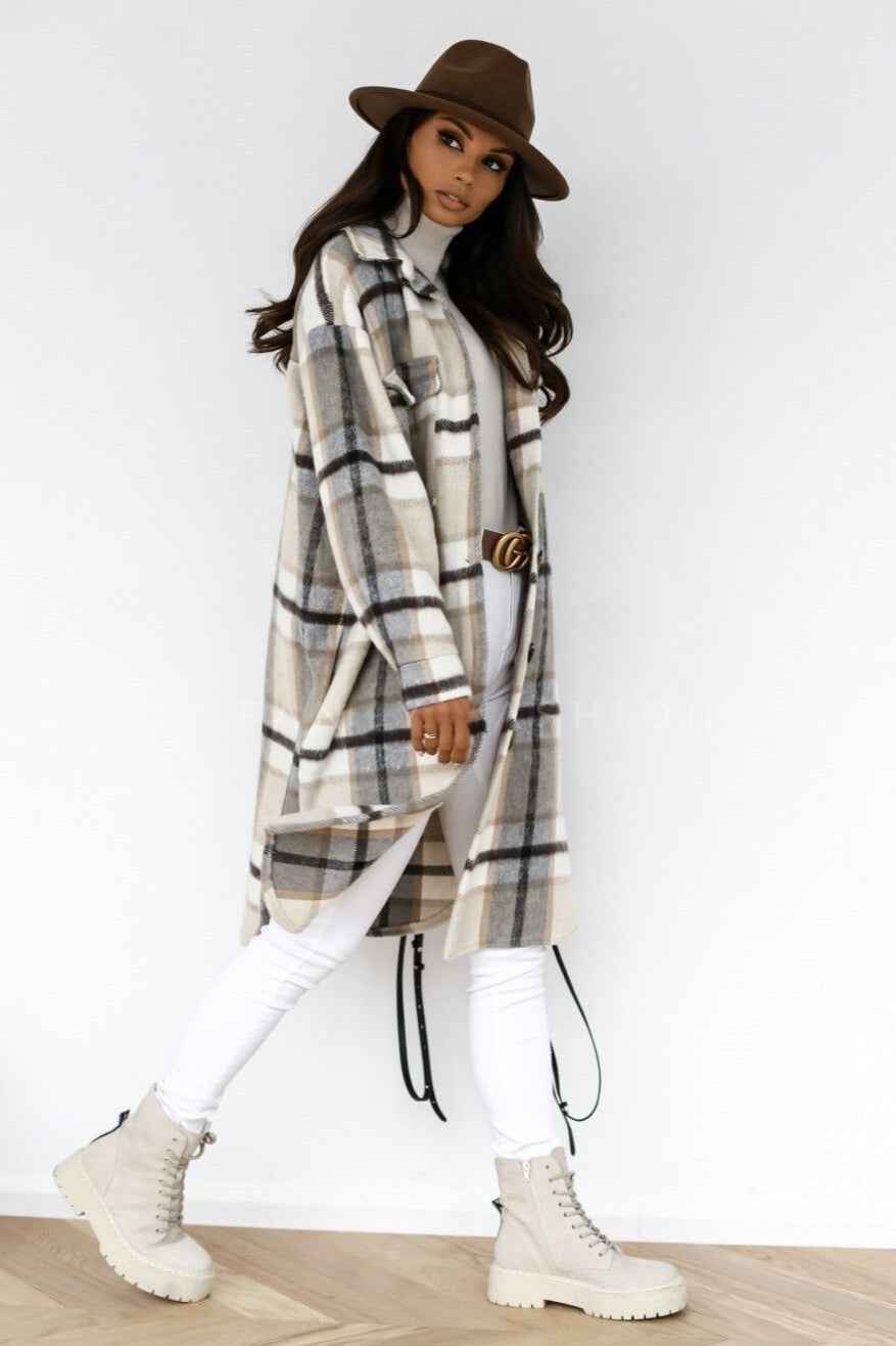 Karierte Hemd mit Knöpfen und Mantelstil