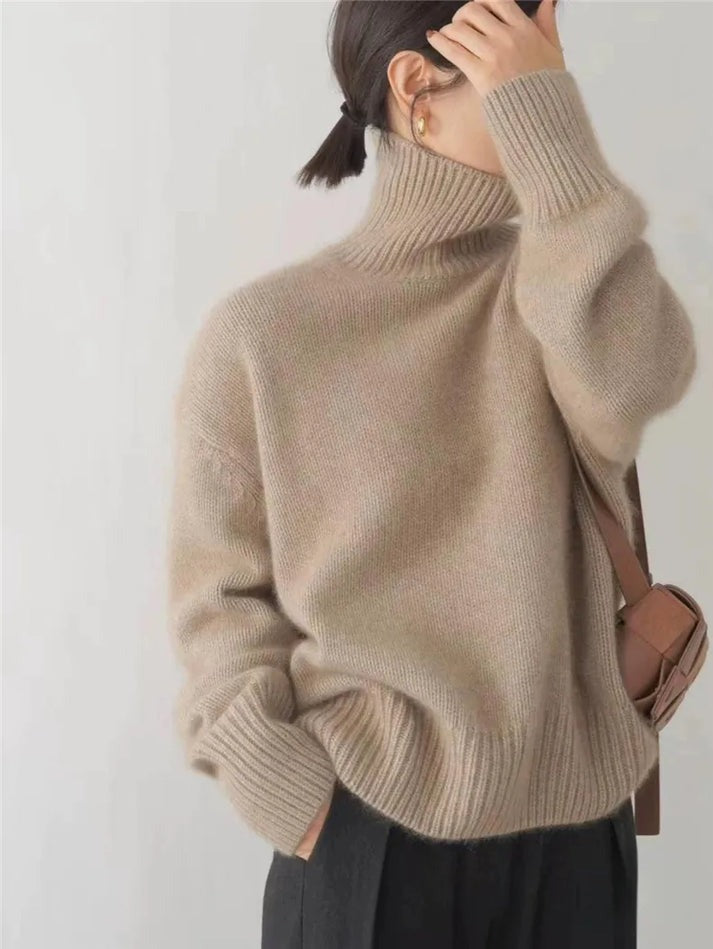 Damen Cashmere Pullover mit Rollkragen