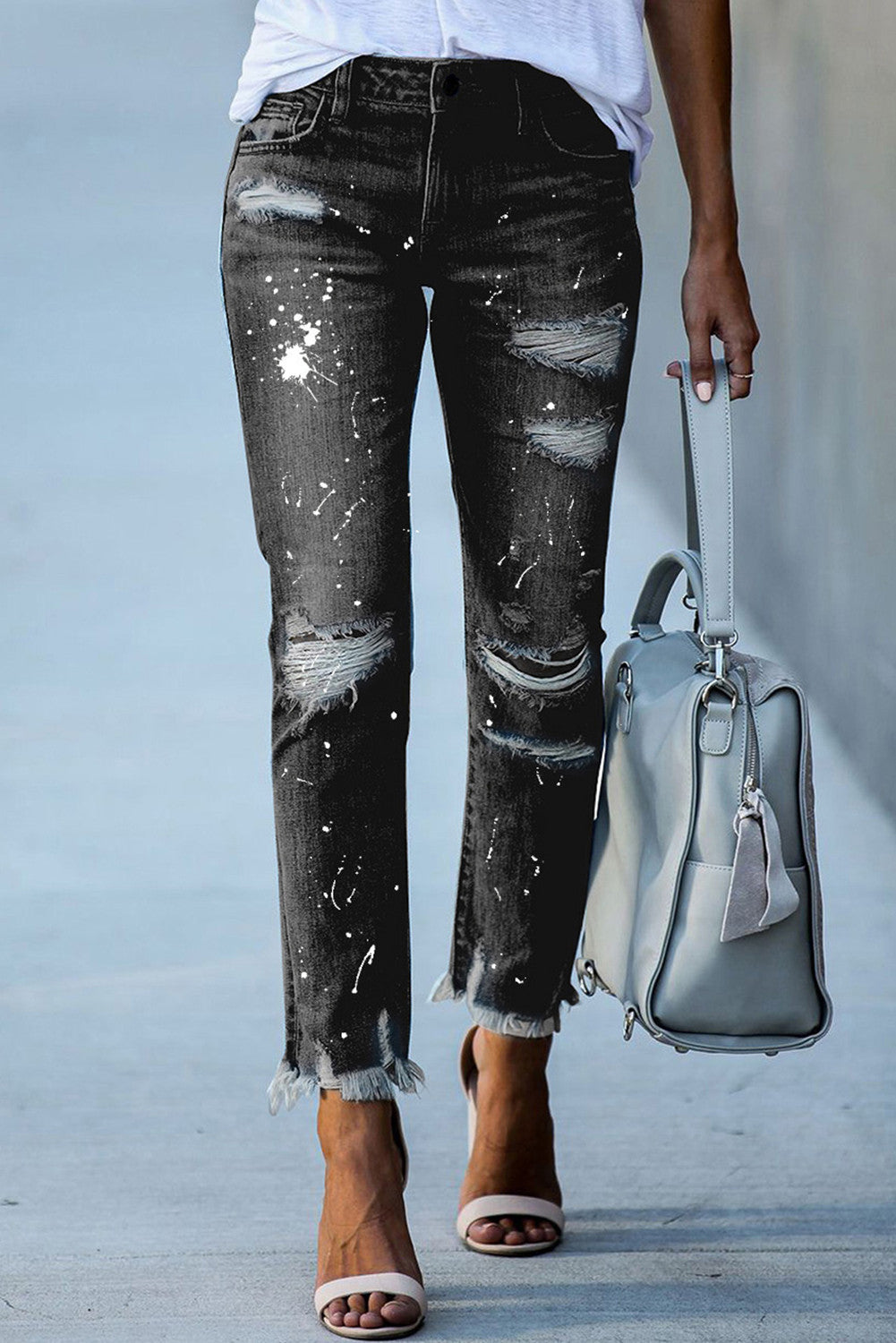 Fay | Lässige bequeme Damenhose mit modischem Rissen-Design