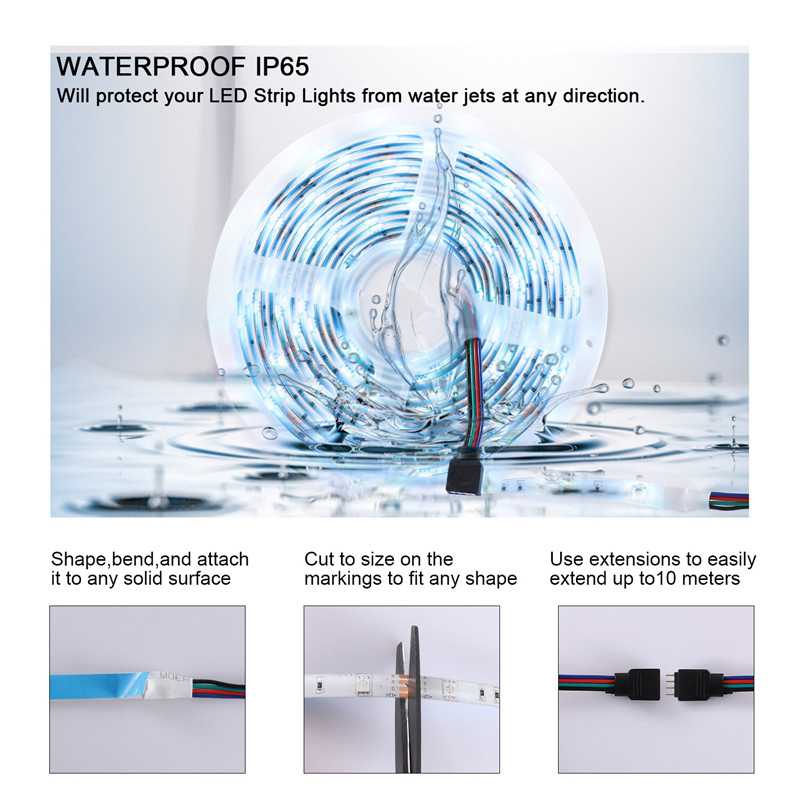 WiFi Smart RGB LED Lichtstreifen – 10m Wasserdicht
