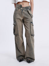 Zeitlose Vintage Hochgeschnittene Jeans für einen Charmanten Look