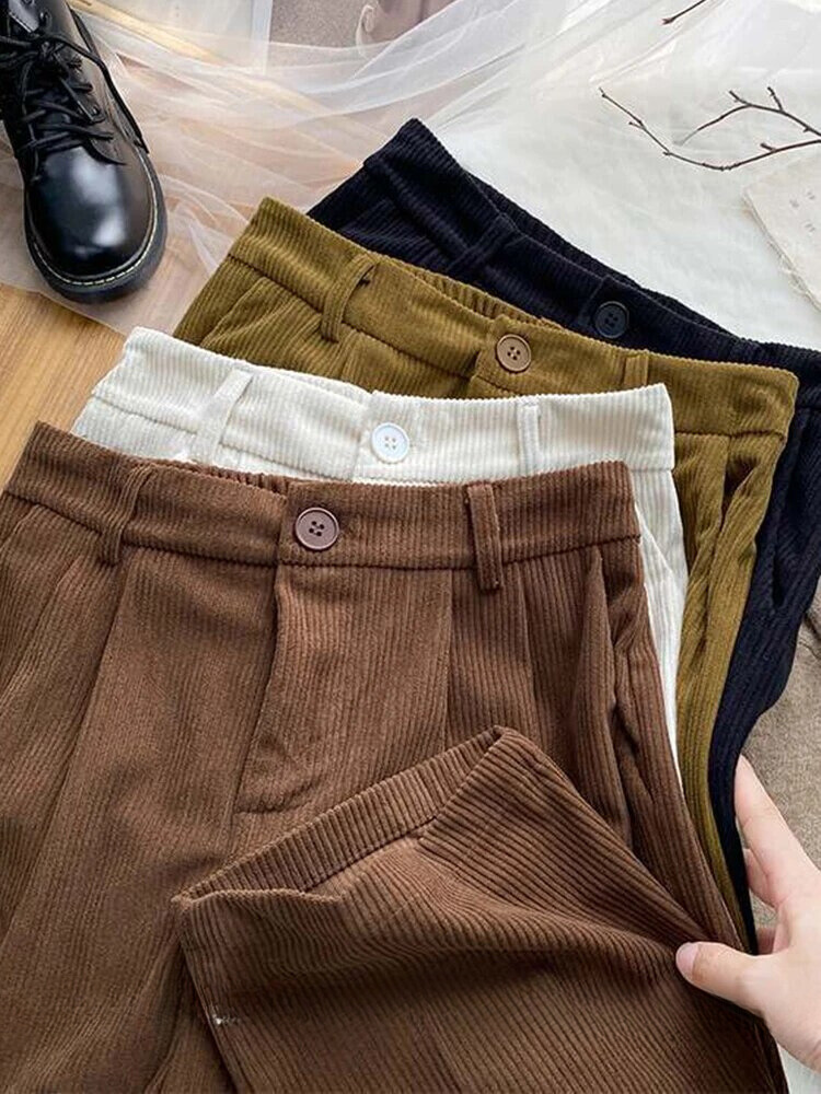 Fien | Stilvolle retro hohe Taille Cordhose für Damen
