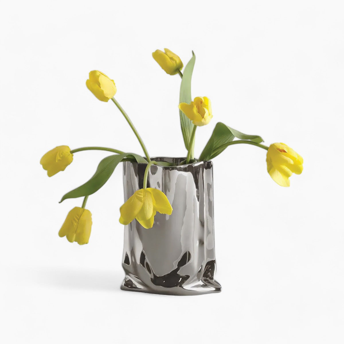 Elegante Plissierte BlumenVase | Zeitgenössische Dekoration Perfekt, um Jeden Raum Aufzupeppen