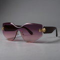 Sonnenbrille Übergroß Randlos, Farbverlauf-Gläser & Goldakzente
