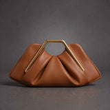 Clutch Abendtasche aus Mikrofaserleder mit Origami-Optik und