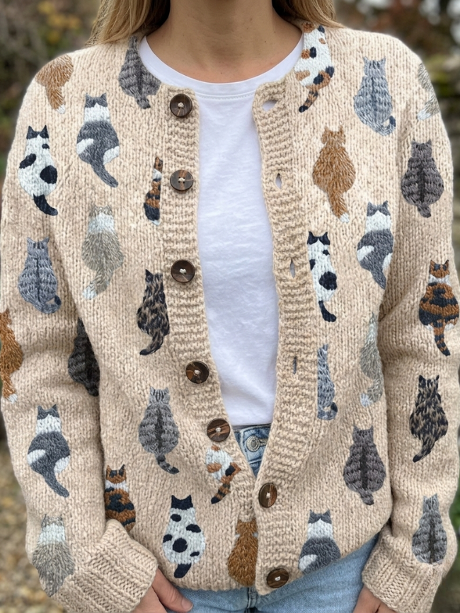 Galerie des Chats Künstlerischer Cardigan