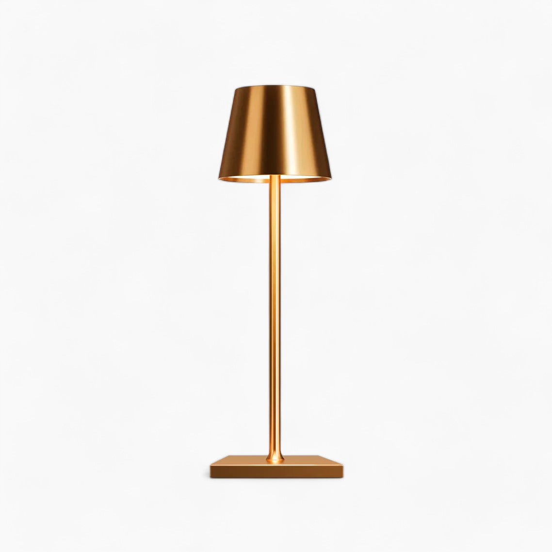Moderneberührbare Tischlampe aus goldenem Aluminium mit einstellbaren LED-Farboptionen