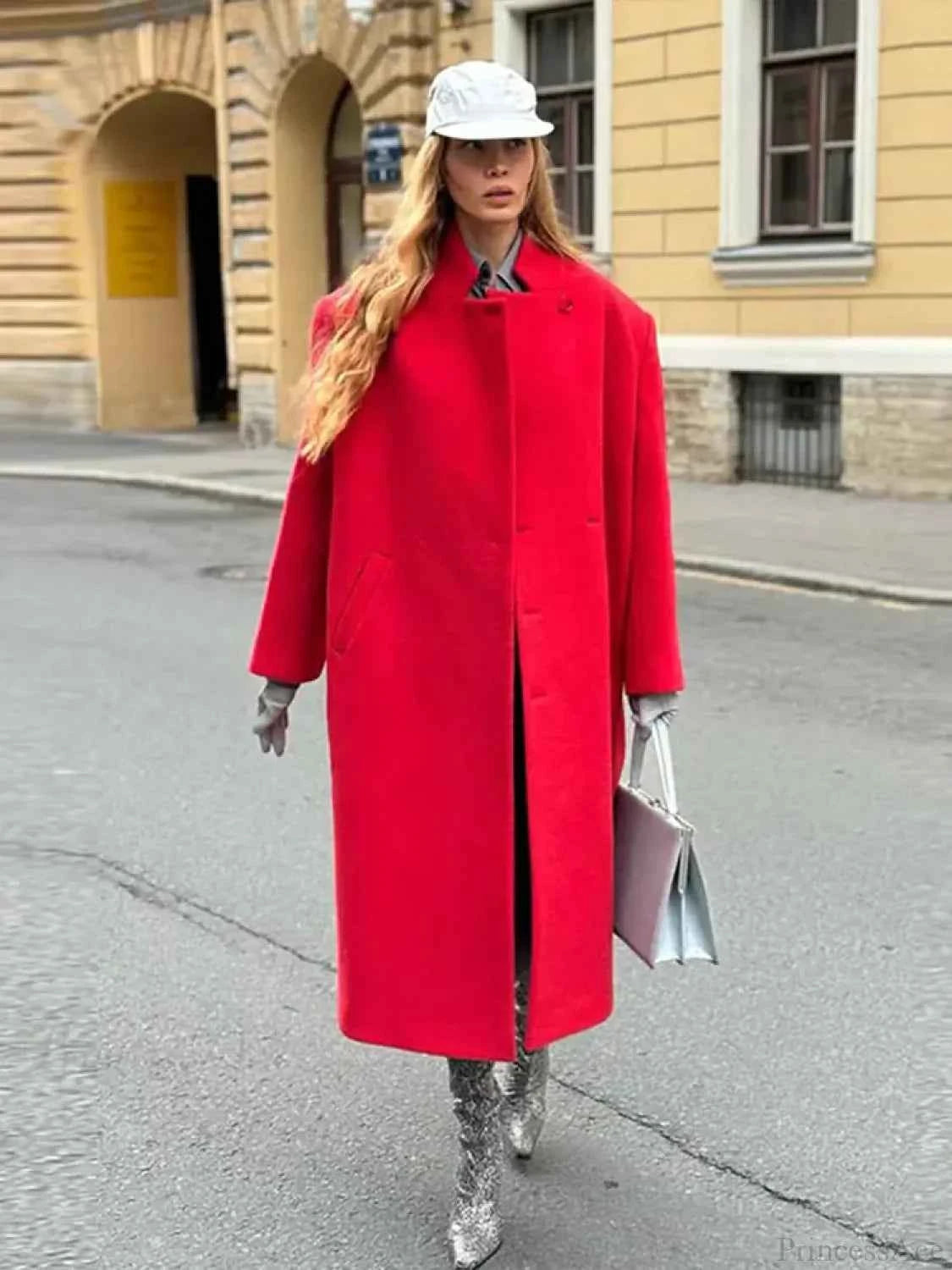 Plaid-Mantel für Herren mit klassischen Kragen und bequemer Knopfleiste