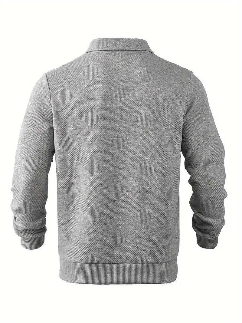 James – Eleganter Pullover mit Vintage-Geometrischen Mustern und Reißverschluss