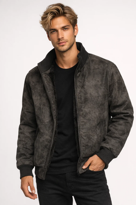 Herren Reissverschlussjacke - Robuster Hueftlanger Wintermantel