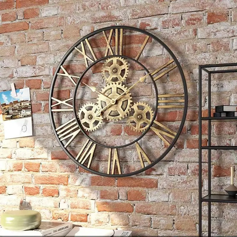 Metallzahnräder-Wanduhr – Industrieller Stil, Bestseller