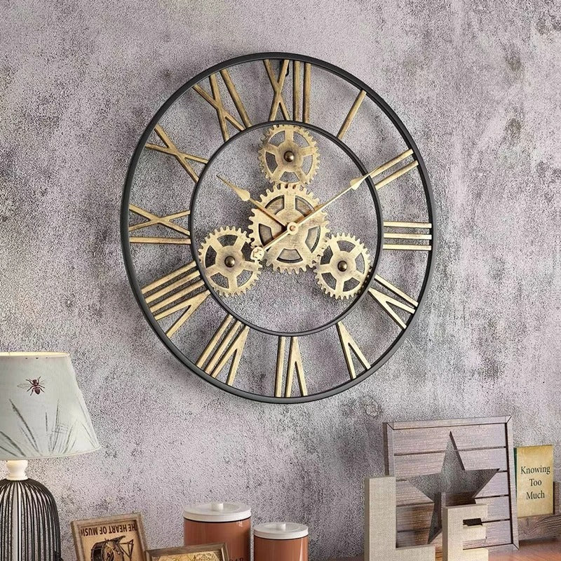 Metallzahnräder-Wanduhr – Industrieller Stil, Bestseller