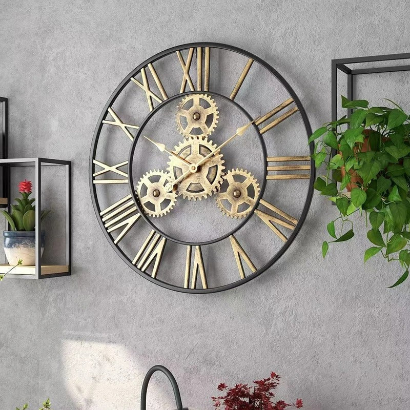 Metallzahnräder-Wanduhr – Industrieller Stil, Bestseller