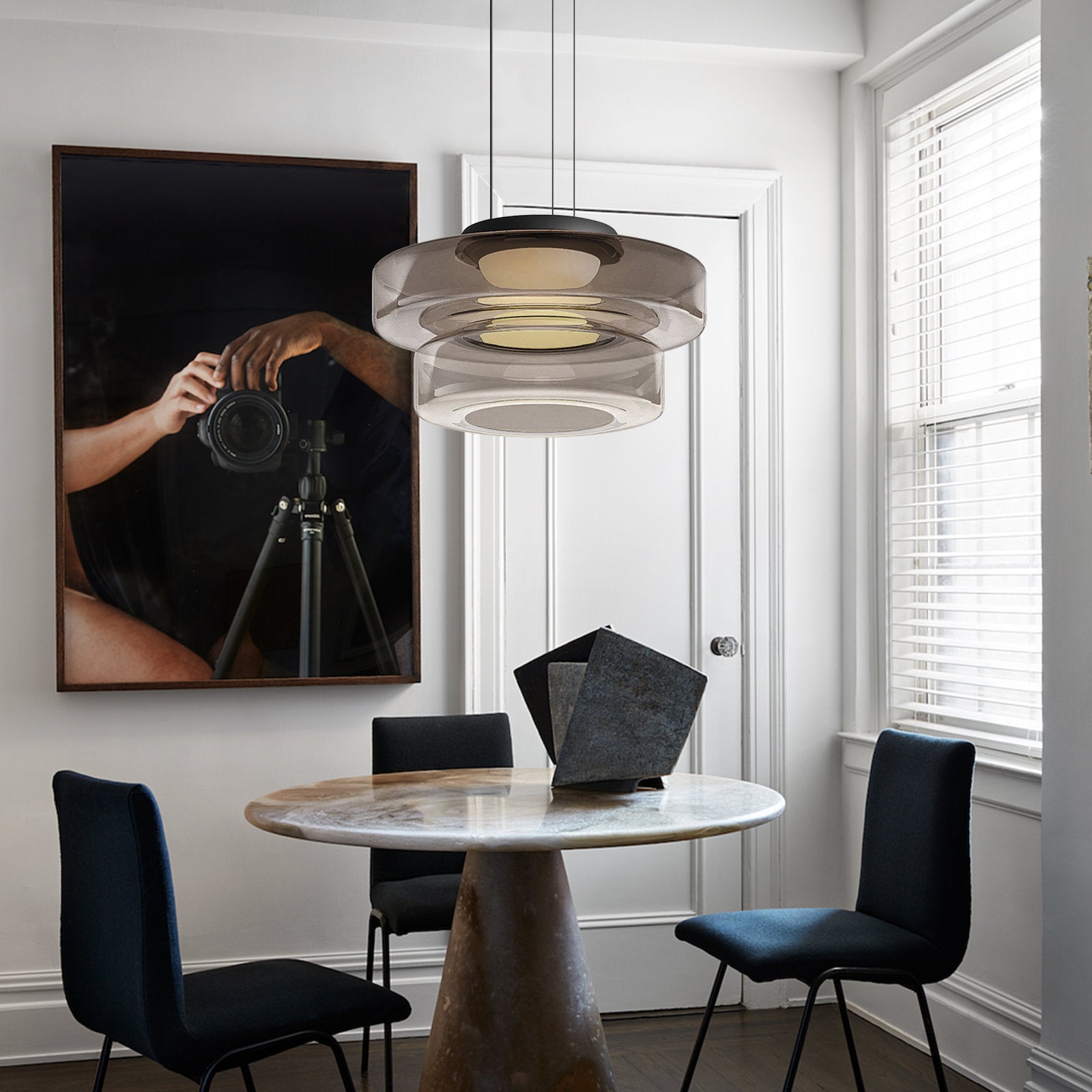 Verdessa – Moderner Glas-Hängelampe mit verstellbaren LED-Lampen für zeitgenössische Innenräume