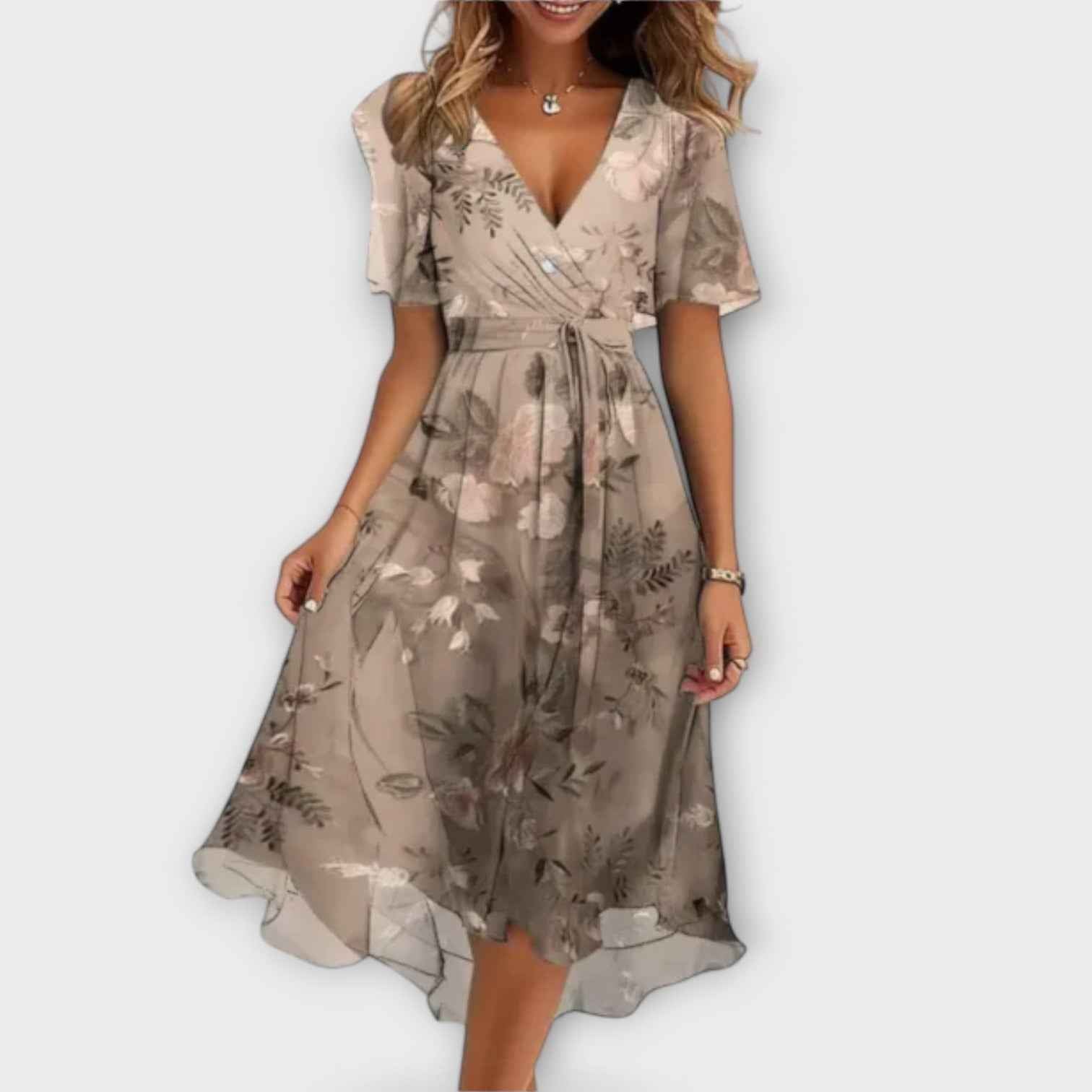 Annegret | Lässiges V-Ausschnitt-Kleid