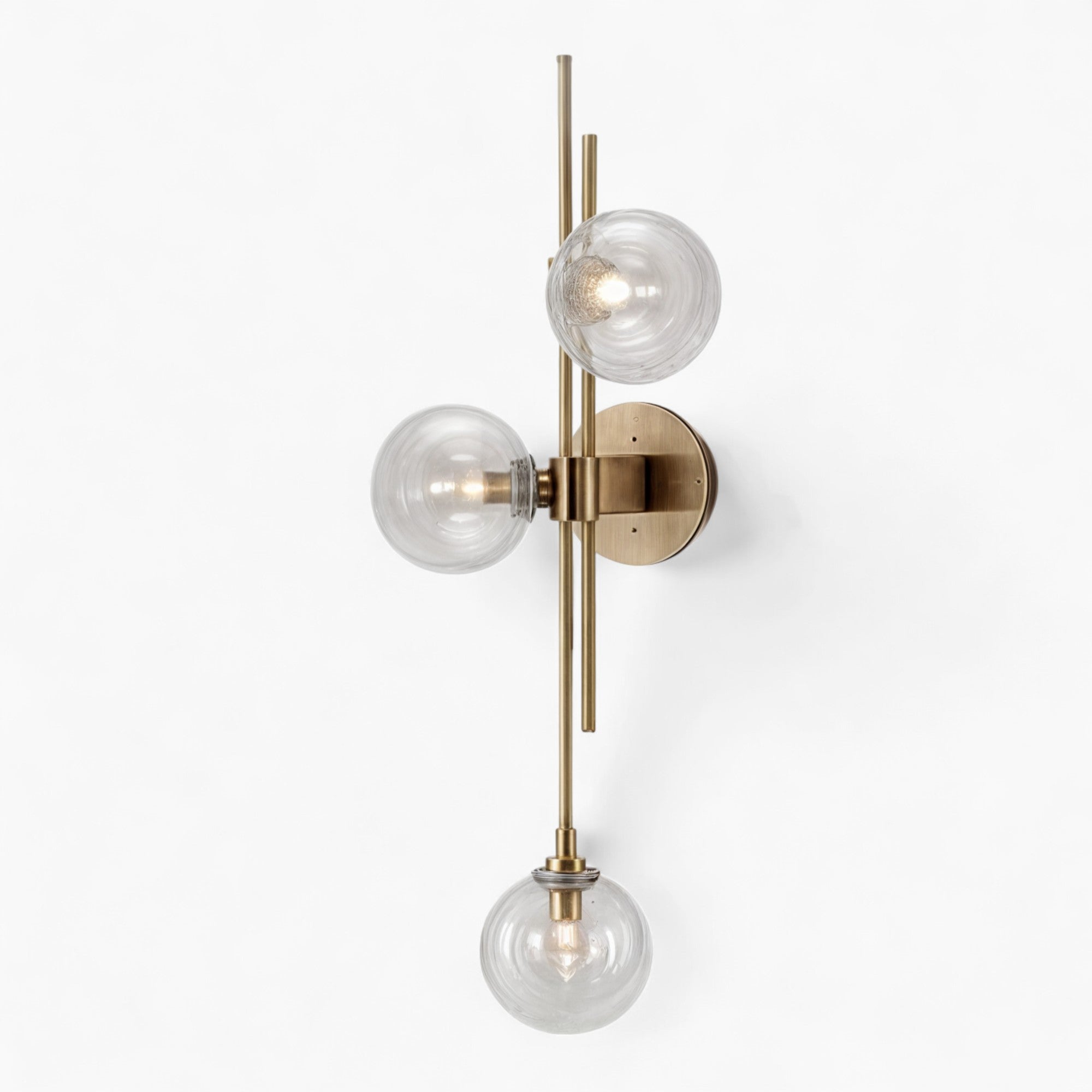 Nordiva - Elegante moderne Wandleuchte mit transparentem und grünem Glas-Schirm