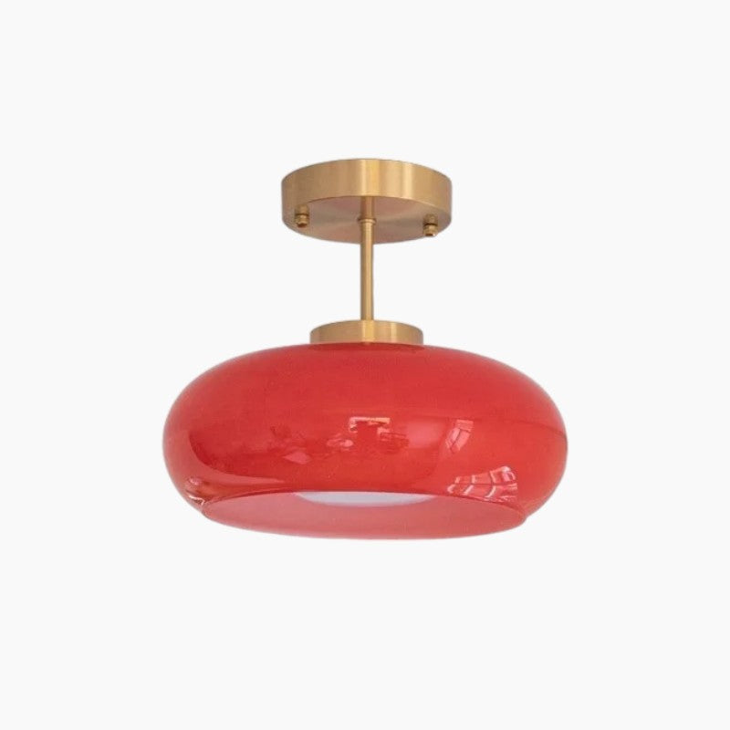 Elegante Glas- und Kupfersuspension mit E27-Glühbirne – Skandinavisches modernes Design